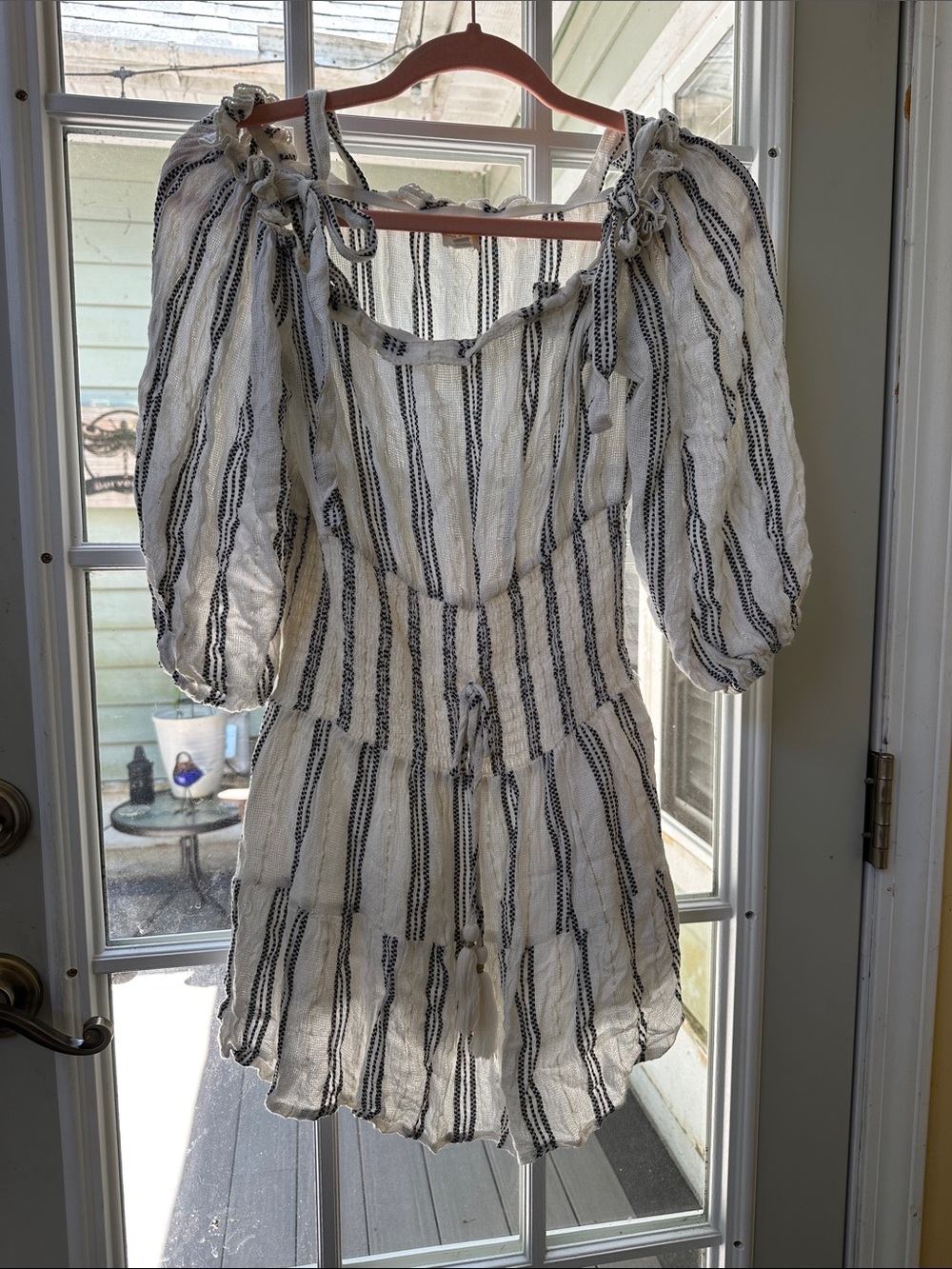 Surf Gypsy dress with Black Vertical Stripes